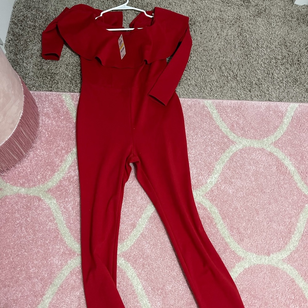 Red romper jumpsuit